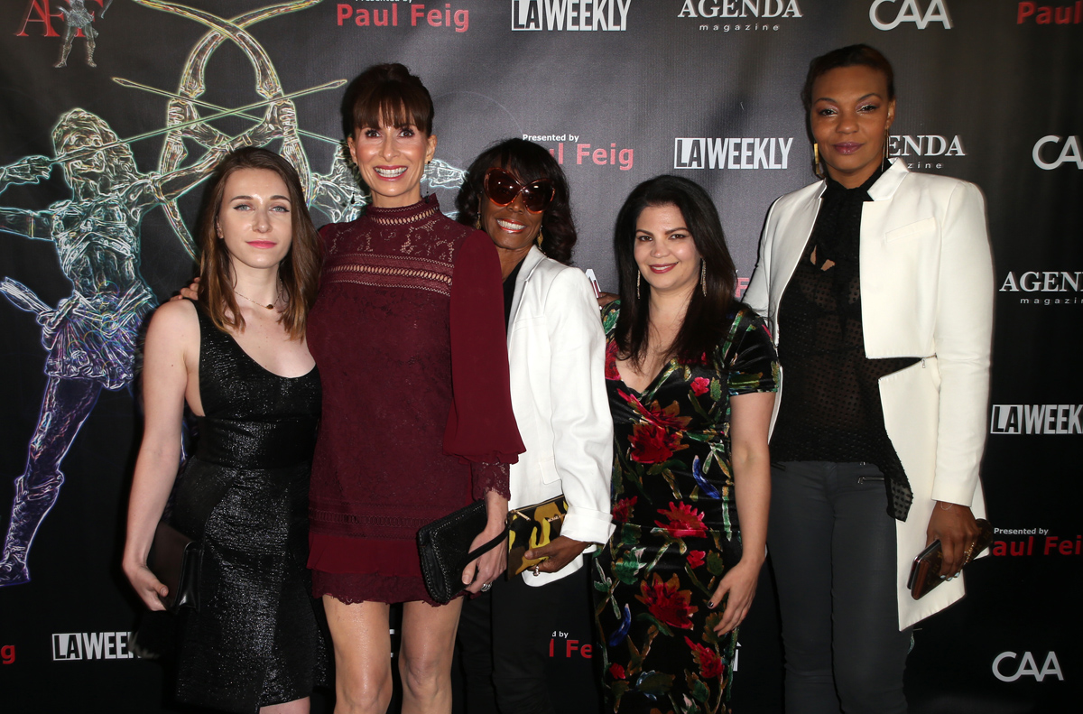 BEVERLY HILLS, CA - APRIL 26: Angelica Baird, Tammie Baird, Alyma Dorsey, Vair Zaganas, LaFaye Baker, at the 2018 Artemis Awards Gala at the Ahrya Fine Arts Theater in Beverly Hills, California on April 26, 2018. Credit: Faye Sadou/MediaPunch