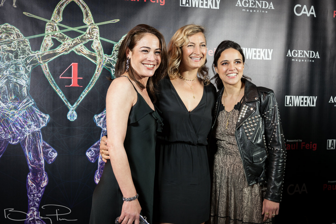 Yancy Butler, Zoe Bell and Michelle Rodriguez at 2018 Artemis Awards Gala 4/26 in Beverly HIlls CA
