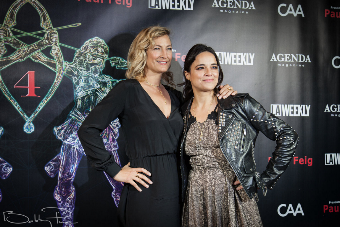 Zoe Bell and Michelle Rodriguez at 2018 Artemis Awards Gala 4/26 in Beverly HIlls CA